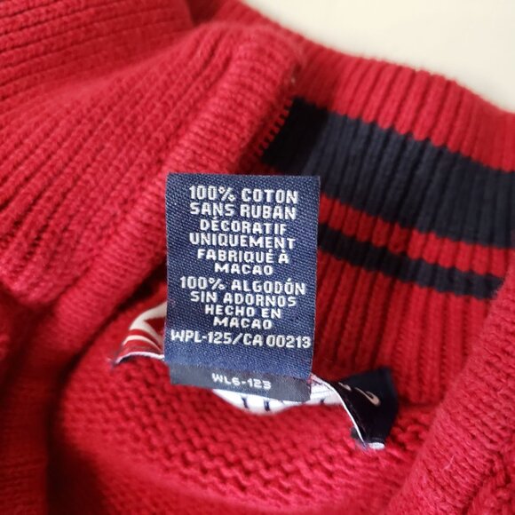 Chaps‎ Red Half Zip Sweater Mens XXL Cotton Vintage Y2K Pullover Preppy Sporty - Picture 5 of 6